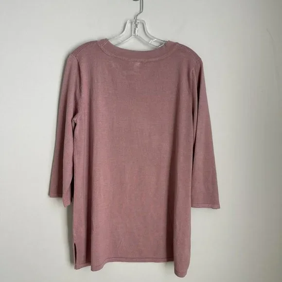 Cable & Gauge Mauve Long Sleeve Embellished Grommet Sweater - Picture 4 of 6